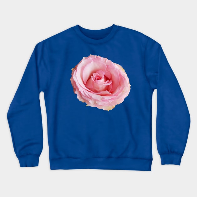 Pink Rose Floral Photo Cutout Crewneck Sweatshirt by ellenhenryart